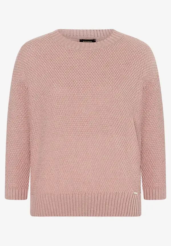 More & More Strukturpullover, 3/4 Arm, Rosa, Frühjahrs-Kollektion