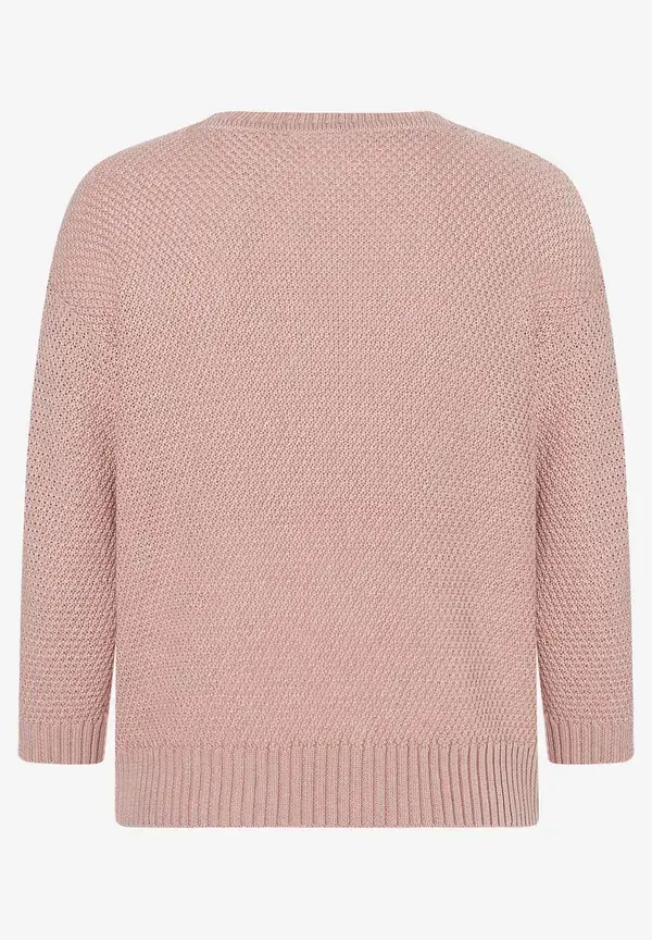 More & More Strukturpullover, 3/4 Arm, Rosa, Frühjahrs-Kollektion