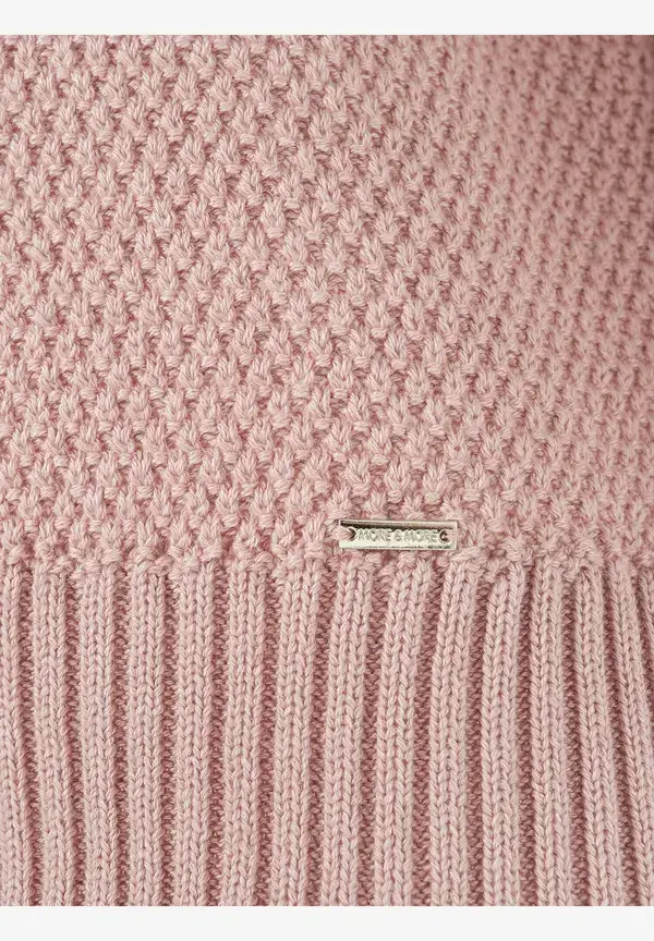 More & More Strukturpullover, 3/4 Arm, Rosa, Frühjahrs-Kollektion