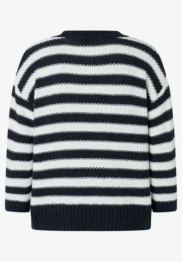 More & More Strukturpullover Mit Streifen, Marine/ecru, Frühjahrs-Kollektion