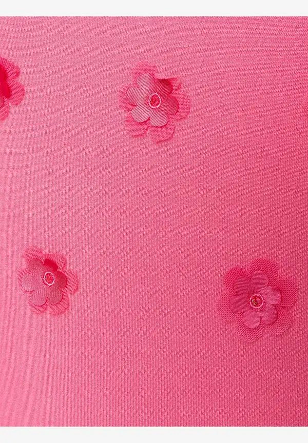 More & More T-Shirt Mit Blüten-Applikation, Sorbet Pink, Sommer-Kollektion