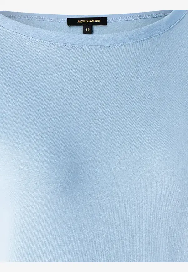 More & More T-Shirt Mit Chiffonkante, Hellblau, Frühjahrs-Kollektion