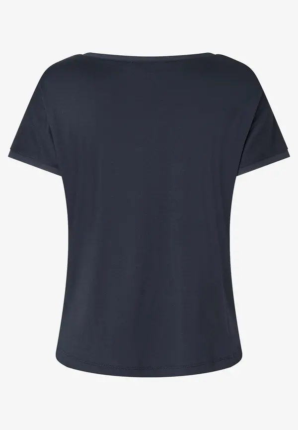 More & More T-Shirt Mit Chiffonkante, Marine, Frühjahrs-Kollektion
