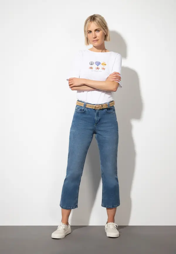 More & More T-Shirt Mit Frontprint, Weiß, Sommer-Kollektion