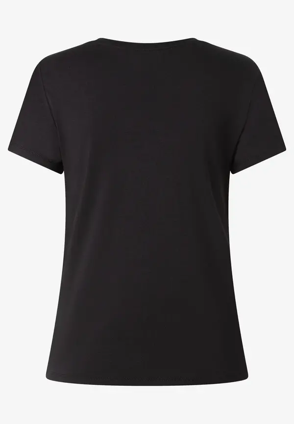 More & More T-Shirt Mit Pailletten-Applikation, Schwarz