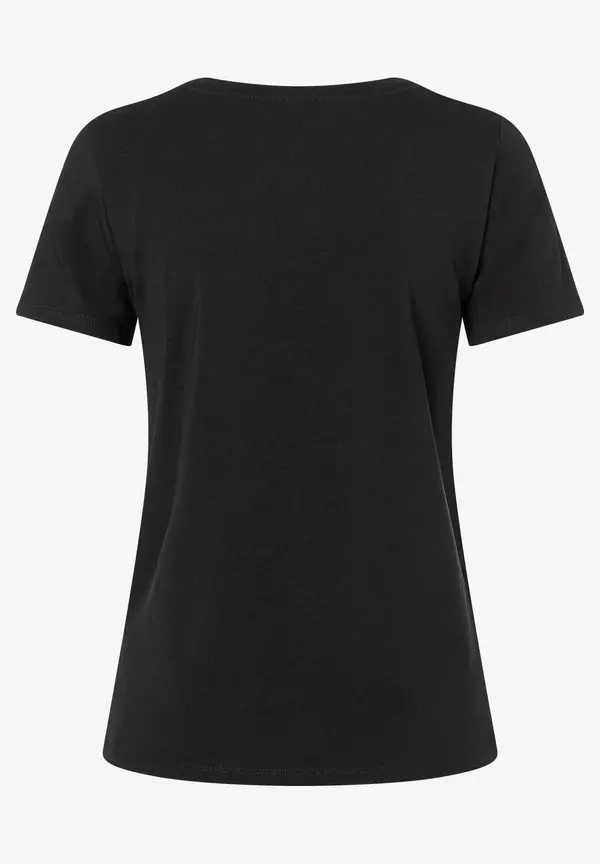 More & More T-Shirt Mit Perlenaufschrift, Schwarz, Frühjahrs-Kollektion