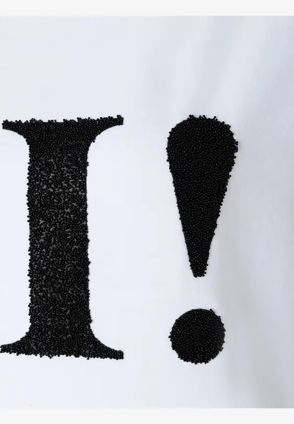 More & More T-Shirt Mit Perlenaufschrift, Weiß, Frühjahrs-Kollektion