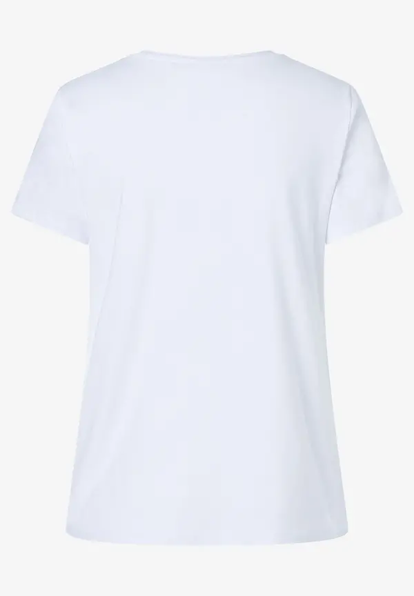 More & More T-Shirt Mit Perlenaufschrift, Weiß, Herbst-Kollektion