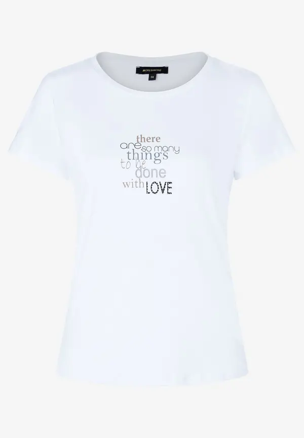More & More T-Shirt Mit Schriftzug, Weiß, Herbst-Kollektion