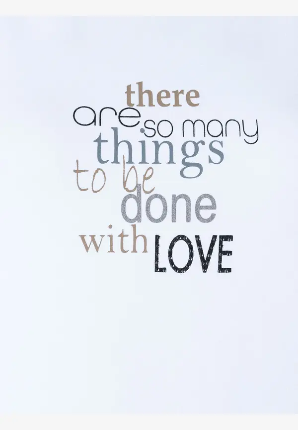 More & More T-Shirt Mit Schriftzug, Weiß, Herbst-Kollektion