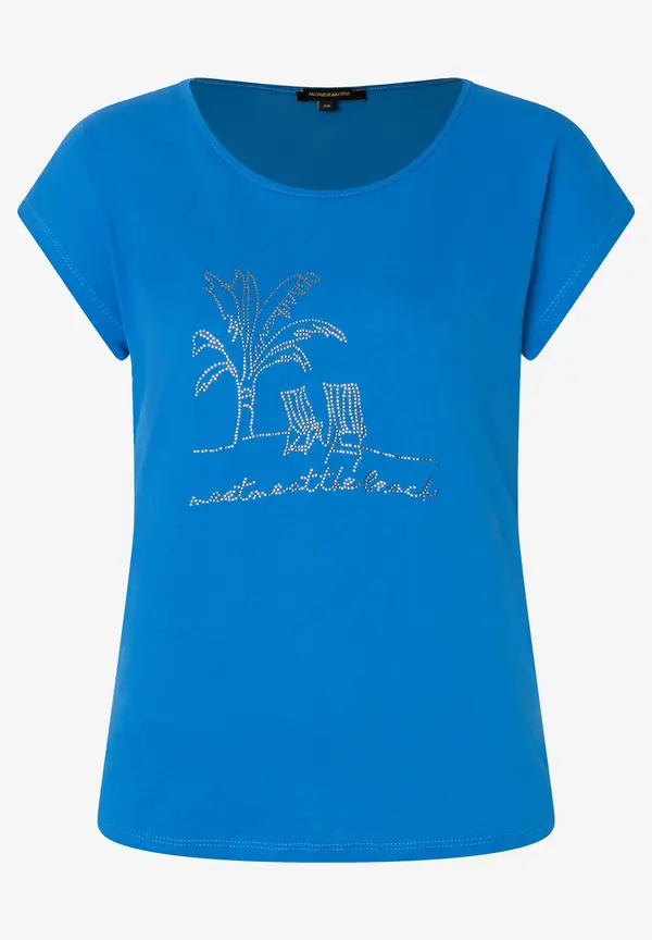 More & More T-Shirt Mit Steinchen-Applikation, Magic Blue, Sommer-Kollektion