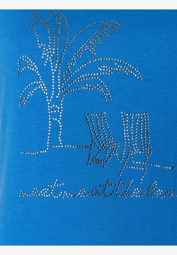 More & More T-Shirt Mit Steinchen-Applikation, Magic Blue, Sommer-Kollektion