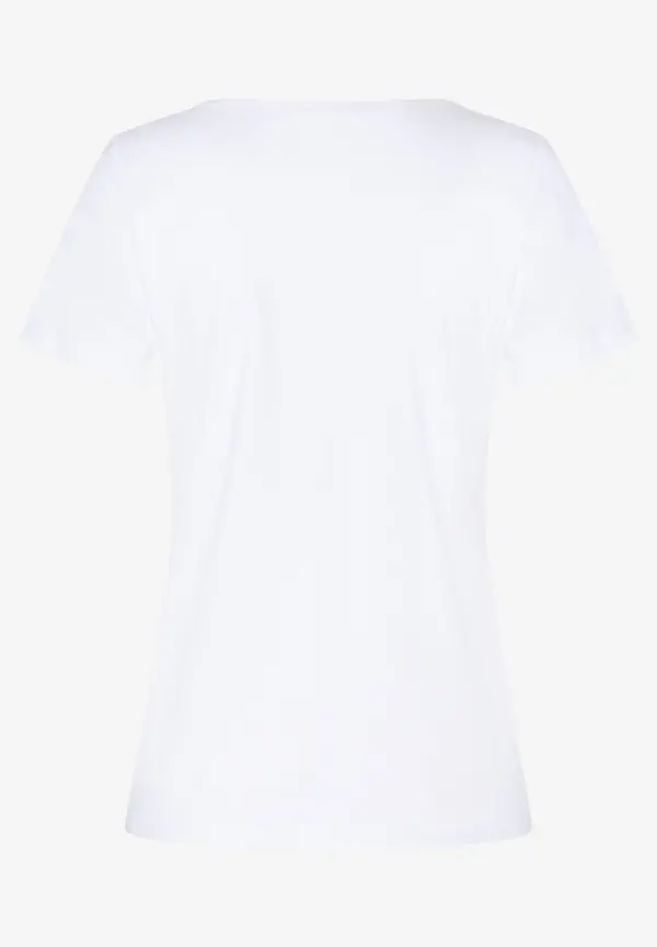 More & More T-Shirt Mit Steinchen-Schriftzug, Weiß, Sommer-Kollektion