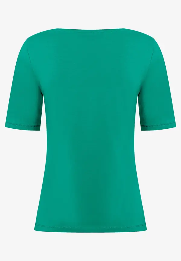 More & More T-Shirt Mit U-Boot Ausschnitt, Summergarden Green, Sommer-Kollektion