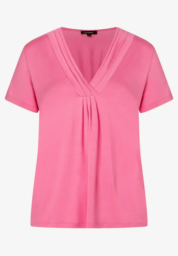 More & More T-Shirt Mit V-Ausschnitt, Sorbet Pink, Sommer-Kollektion