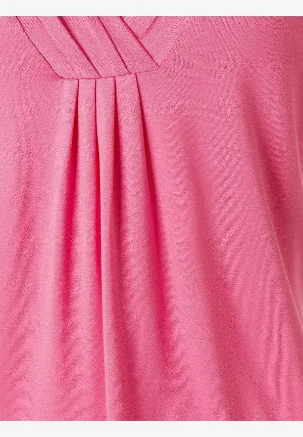 More & More T-Shirt Mit V-Ausschnitt, Sorbet Pink, Sommer-Kollektion
