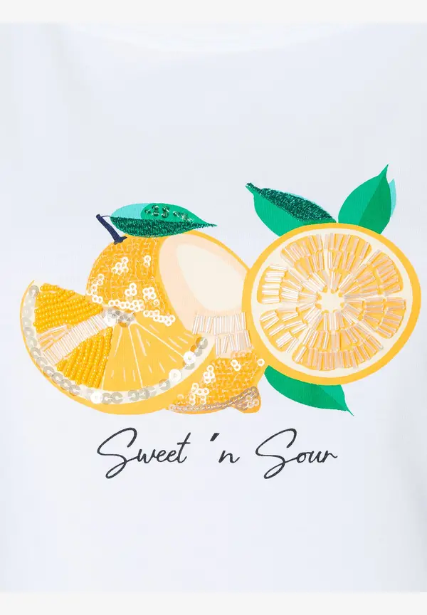 More & More T-Shirt, Zitronen-Applikation, Sommer-Kollektion