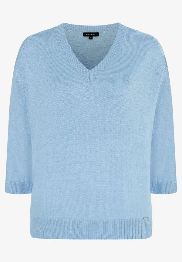 More & More V-Neck Pullover, Hellblau, Frühjahres-Kollektion