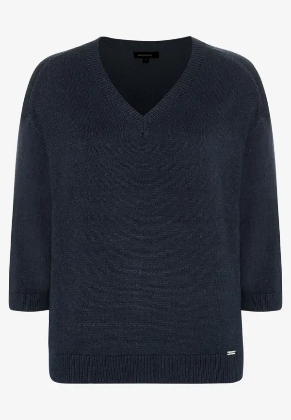 More & More V-Neck Pullover, Marine, Frühjahres-Kollektion