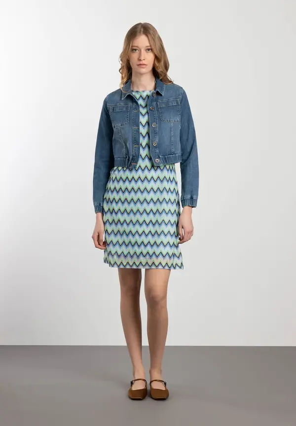 More & More Verkürzte Jeansjacke, Blue Denim, Frühjahrs-Kollektion