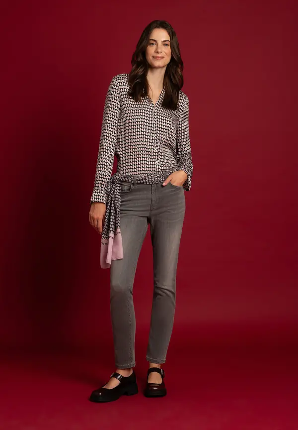 More & More Viskosebluse, Grafischer Print, Herbst-Kollektion