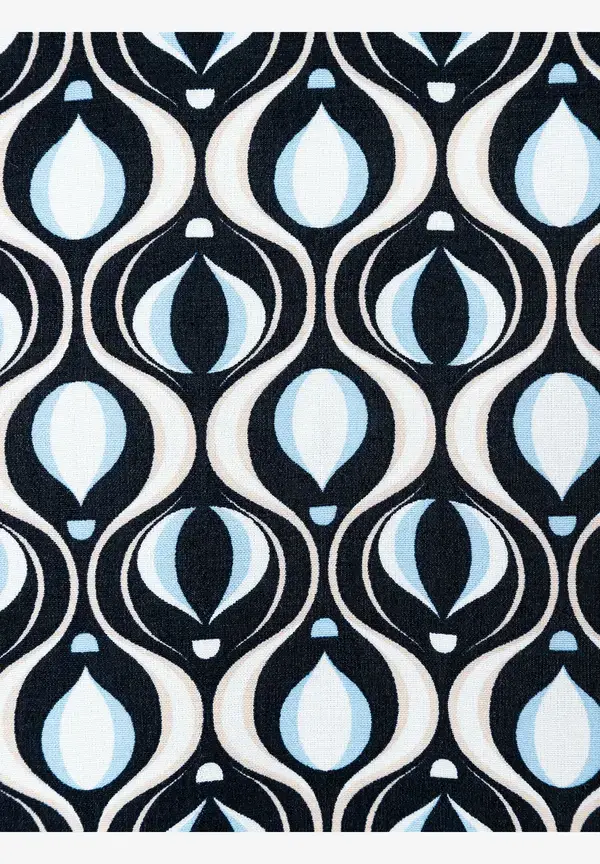 More & More Viskosebluse, Grafischer Print, Marine/hellblau, Frühjahrs-Kollektion