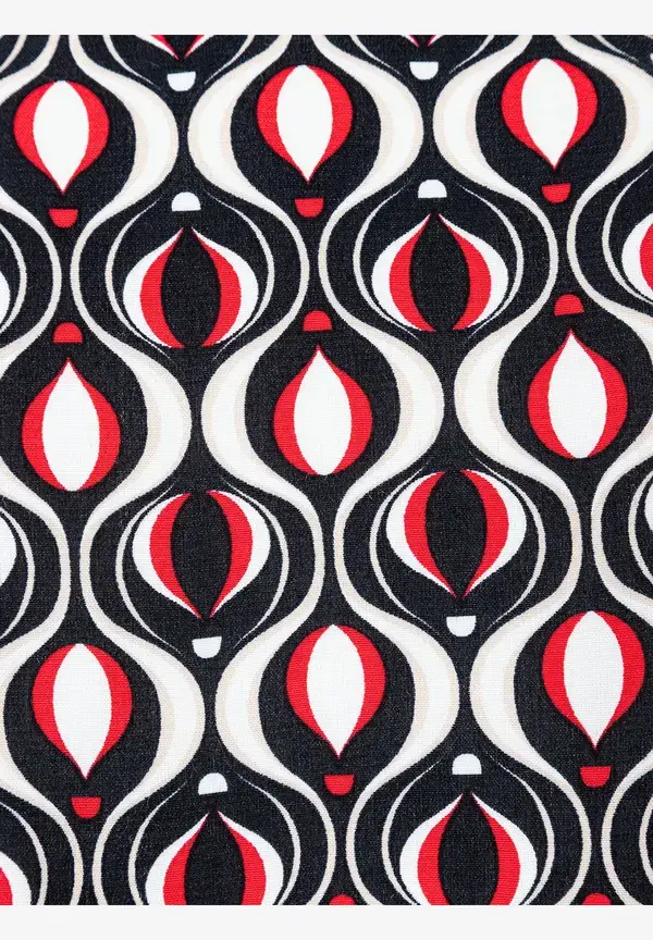 More & More Viskosebluse, Grafischer Print, Marine/rot, Frühjahrs-Kollektion