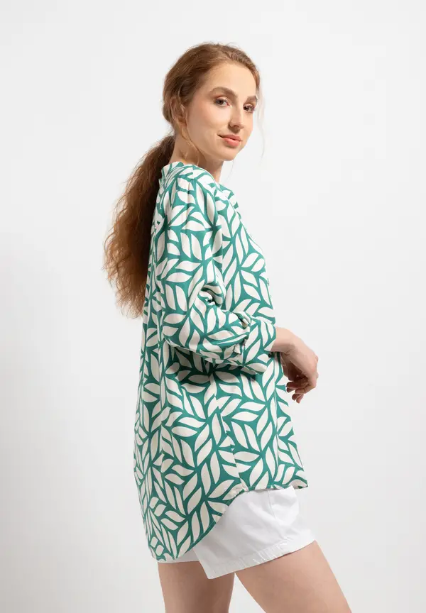 More & More Viskosebluse, Grafischer Print, Sommer-Kollektion