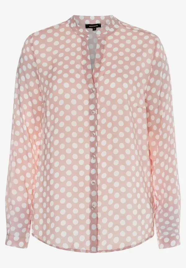 More & More Viskosebluse Mit Tupfenprint, Rosa/weiß, Frühjahrs-Kollektion