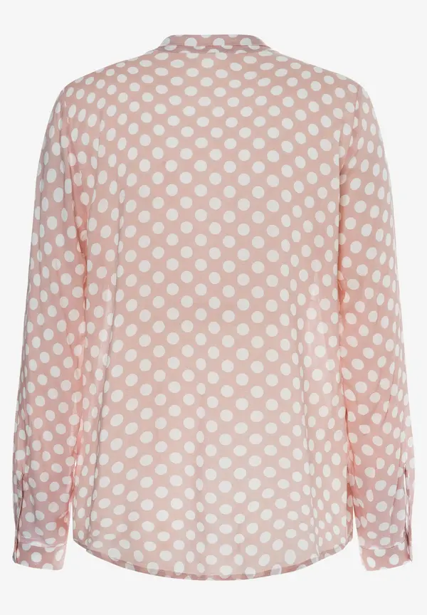 More & More Viskosebluse Mit Tupfenprint, Rosa/weiß, Frühjahrs-Kollektion