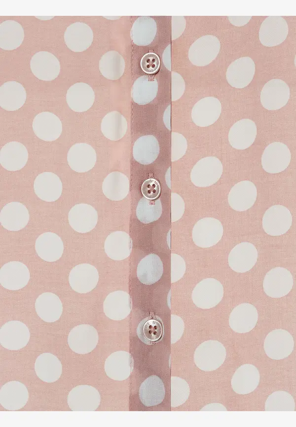 More & More Viskosebluse Mit Tupfenprint, Rosa/weiß, Frühjahrs-Kollektion