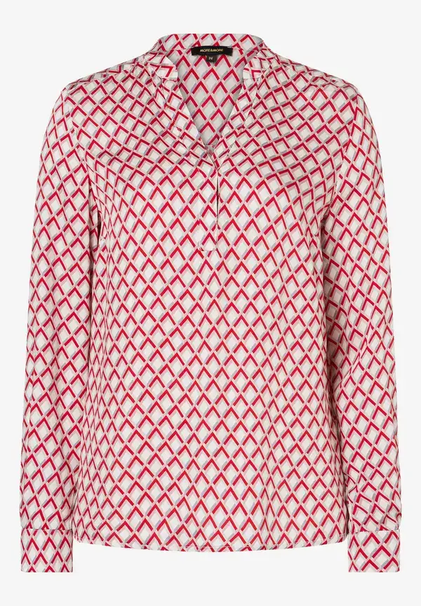 More & More Viskosebluse, Rot/rosa/ecru, Herbst-Kollektion