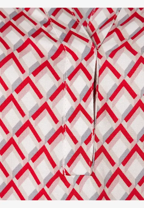 More & More Viskosebluse, Rot/rosa/ecru, Herbst-Kollektion