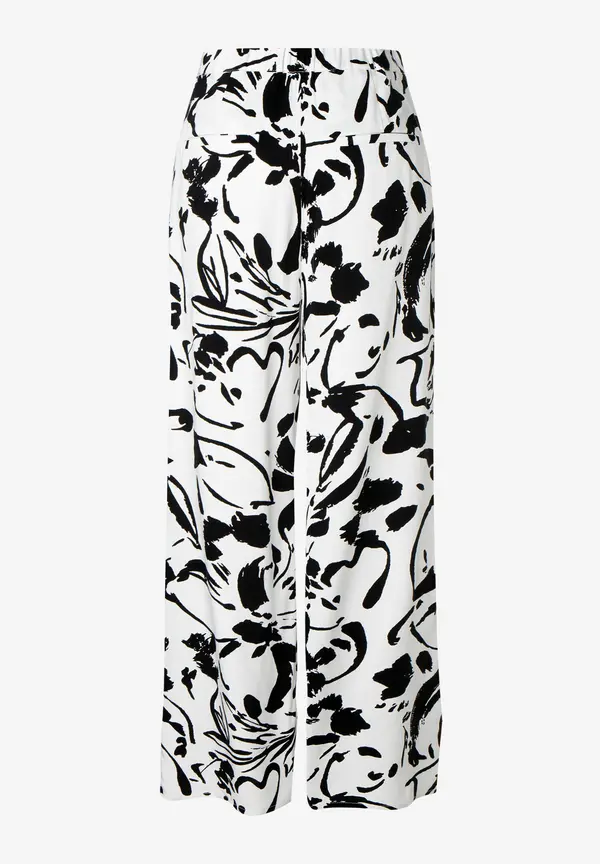 More & More Weite Printhose, Ecru/schwarz, Frühjahrs-Kollektion