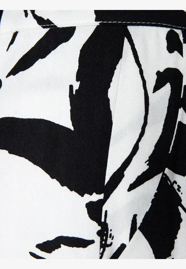 More & More Weite Printhose, Ecru/schwarz, Frühjahrs-Kollektion