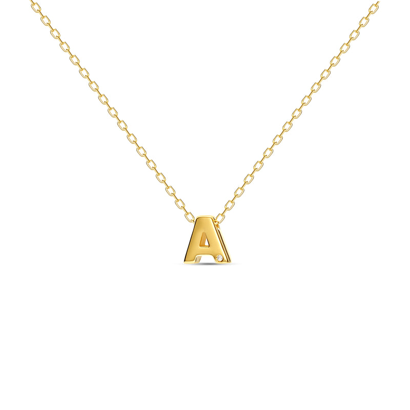 Mosuo Jewellery Diamant Buchstaben Halskette “A” - Vermeil