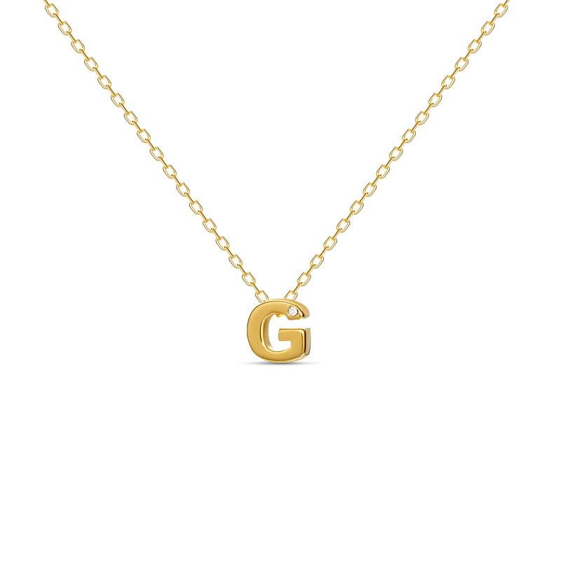Mosuo Jewellery Diamant Buchstaben Halskette “G” - Vermeil