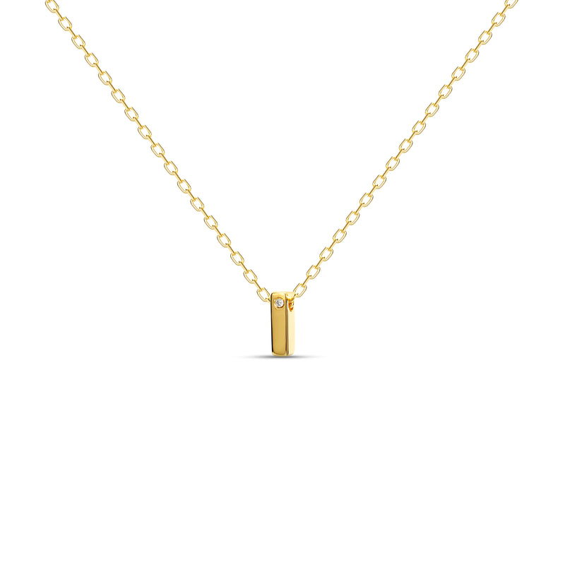 Mosuo Jewellery Diamant Buchstaben Halskette “I” - Vermeil