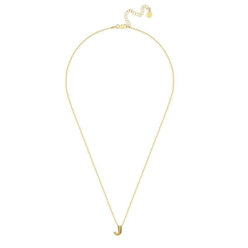 Mosuo Jewellery Diamant Buchstaben Halskette “J” - Vermeil