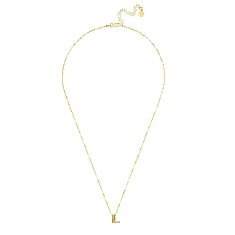 Mosuo Jewellery Diamant Buchstaben Halskette “L” - Vermeil