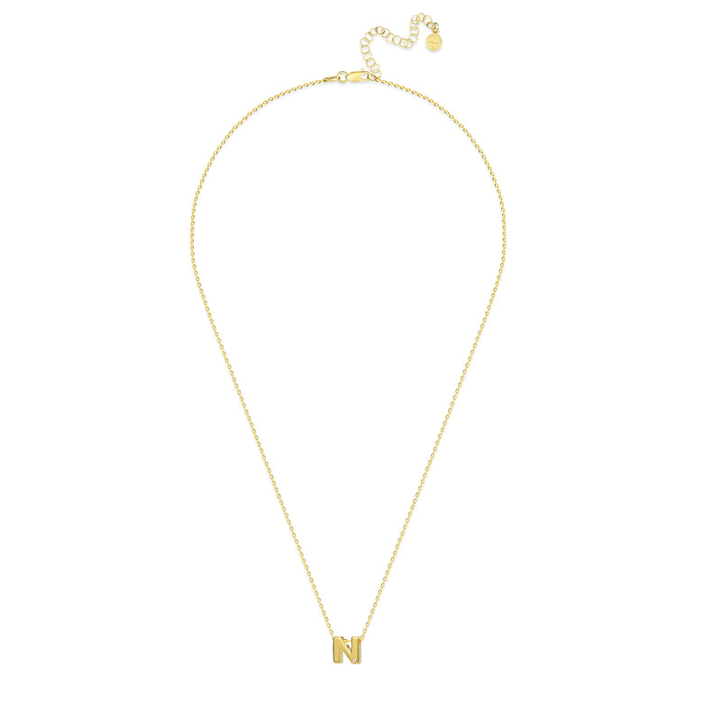 Mosuo Jewellery Diamant Buchstaben Halskette “N” - Vermeil