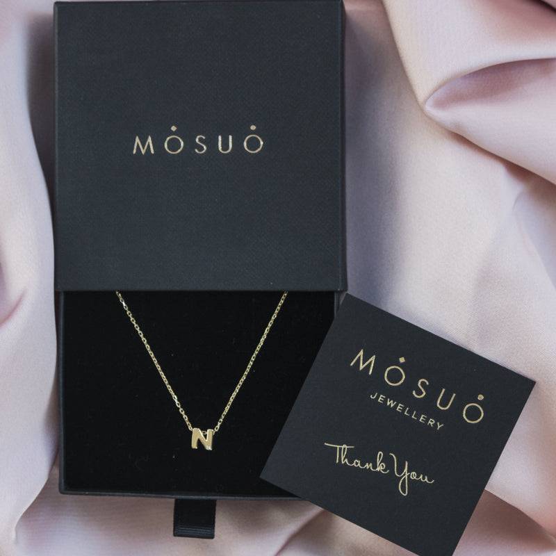 Mosuo Jewellery Diamant Buchstaben Halskette “N” - Vermeil