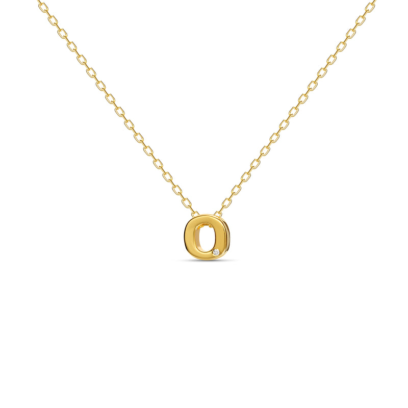 Mosuo Jewellery Diamant Buchstaben Halskette “O” - Vermeil