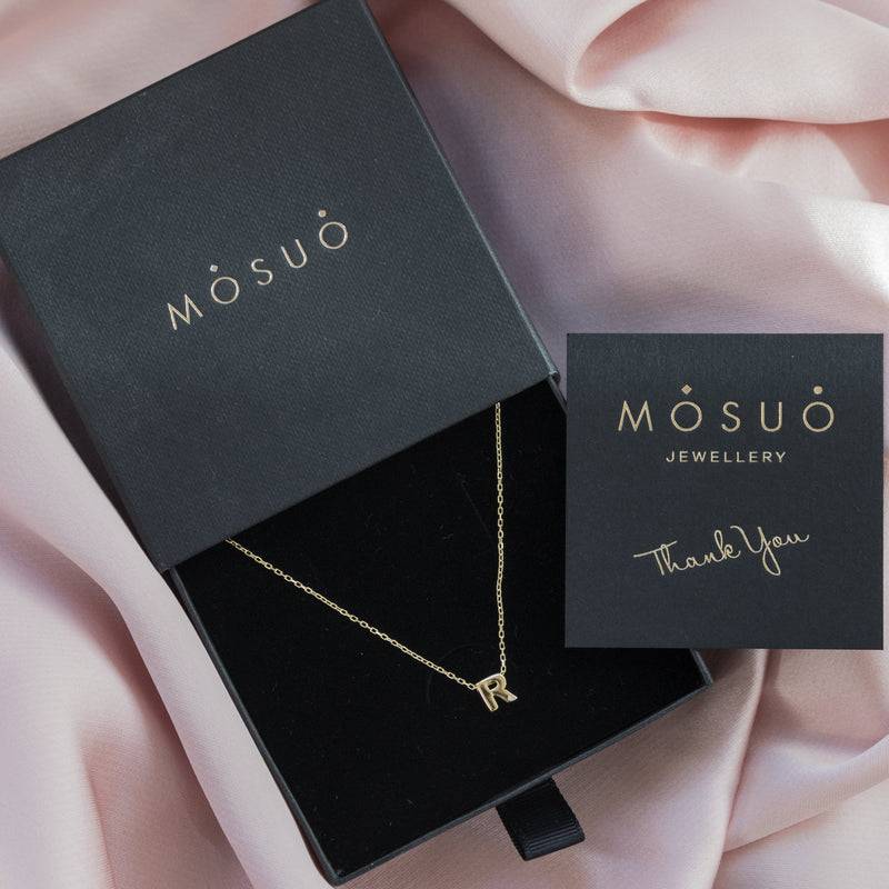 Mosuo Jewellery Diamant Buchstaben Halskette “R” - Vermeil