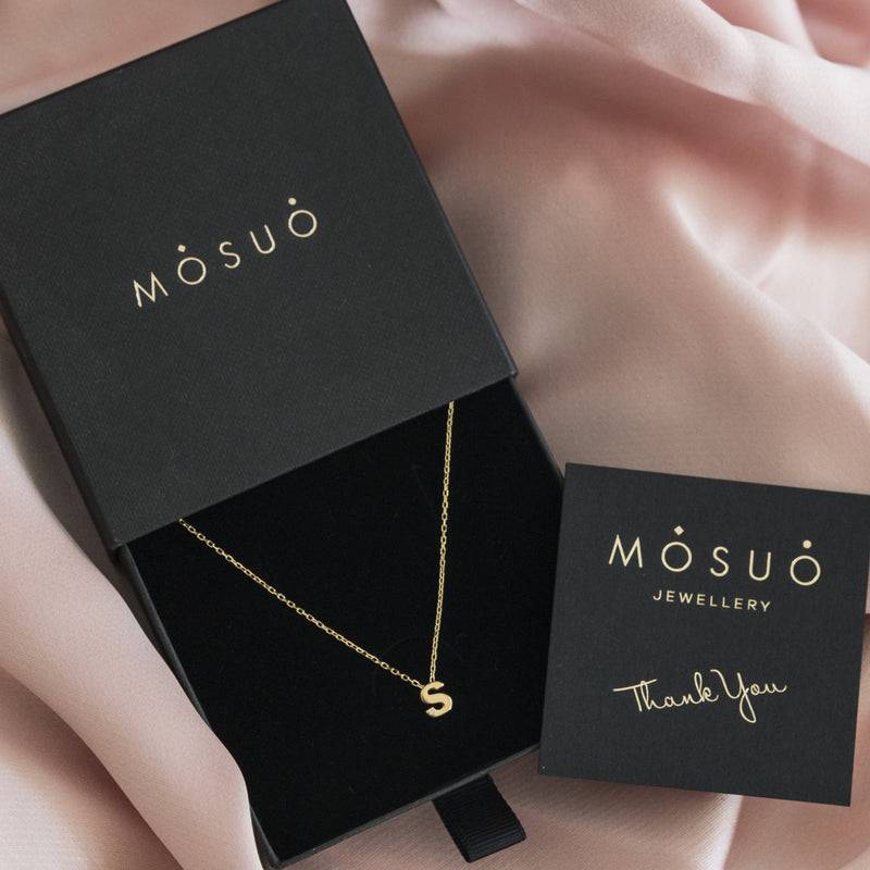 Mosuo Jewellery Diamant Buchstaben Halskette “S”- Vermeil