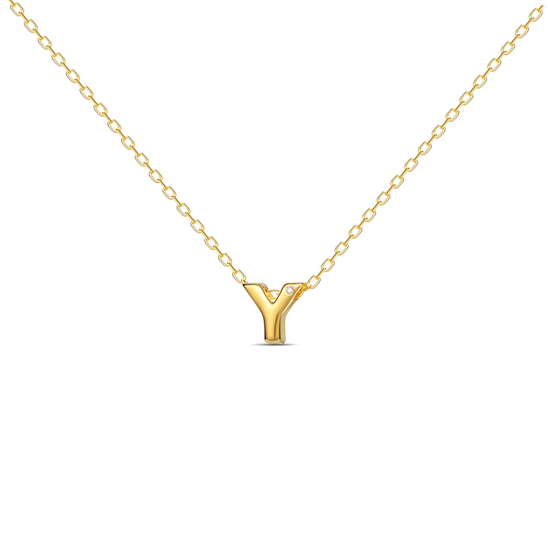 Mosuo Jewellery Diamant Buchstaben Halskette “Y”- Vermeil