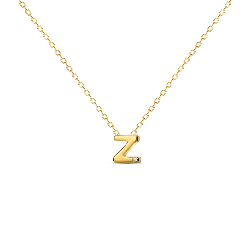 Mosuo Jewellery Diamant Buchstaben Halskette “Z”- Vermeil