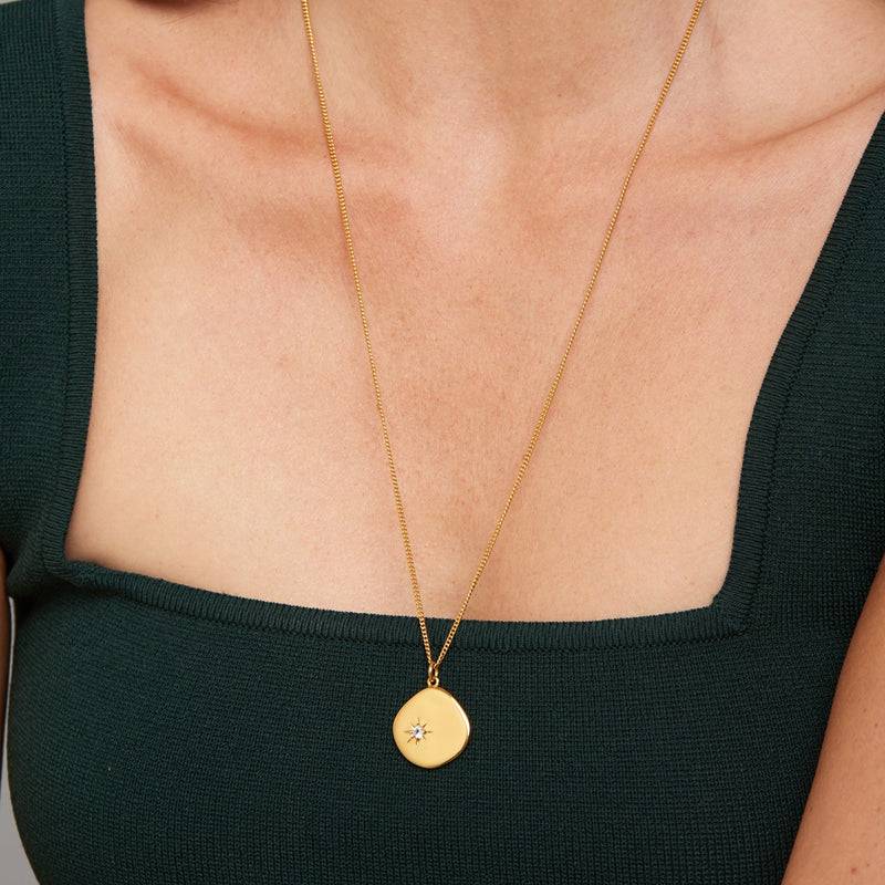 Mosuo Jewellery Geburtsstein Halskette April - Vermeil & Topas