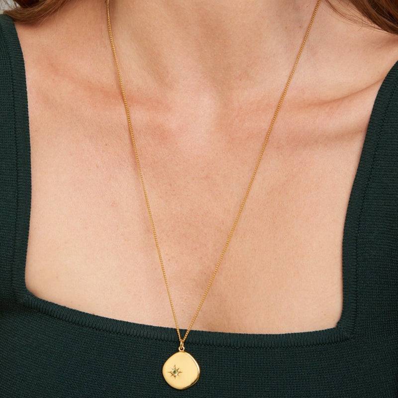 Mosuo Jewellery Geburtsstein Halskette August- Vermeil & Peridot