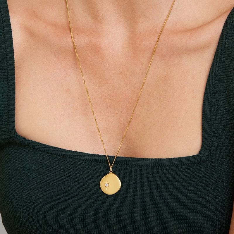 Mosuo Jewellery Geburtsstein Halskette Juni - Vermeil & Mondstein